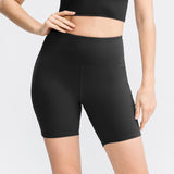 Ladies nude yoga pants brocade double-sided sanding fitness pants running training high waist tight shorts.