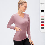 Ladies&#039; new yoga clothes for autumn and winter running, long-sleeved quick-drying elastic tight T-shirt fitness jacket 12525