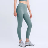 Women's Nude Yoga Pants High Waist Tight Sports Crop Pants No Awkwardness Quick Drying Fitness Running Pants