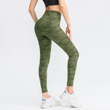 Women's No Awkwardness Line Yoga Pants Nude Printed Tight Sports Pants Elastic Quick Drying Fitness Pants