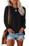 Autumn and winter women&#039;s round neck plus size long sleeve casual loose top bottoming T-shirt