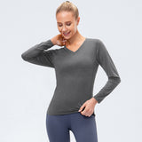 Ladies&#039; new yoga clothes for autumn and winter running, long-sleeved quick-drying elastic tight T-shirt fitness jacket 12525