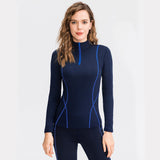 autumn and winter plus velvet long-sleeved yoga sportswear fitness running slim top half zipper sweater 02513